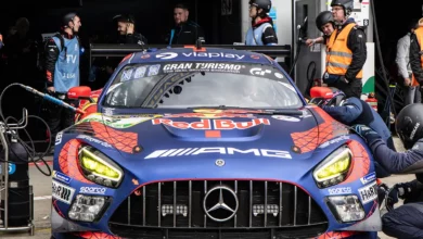 Max Verstappen’s Winward Racing Mercedes-AMG GT3 on the Nürburgring start grid in P4. Credit: ALW Photography.