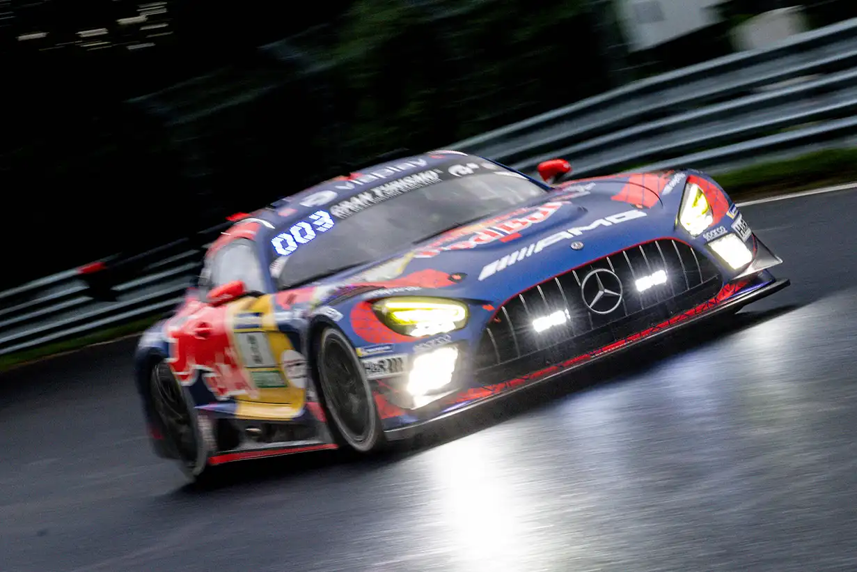 The Mercedes-AMG GT3 Evo of Verstappen Racing during the Nurburgring 24 Hours