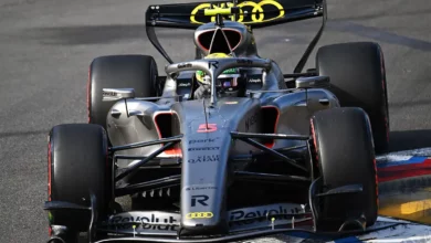 Gabriel Bortoleto driving his Audi through the Monaco chicane moments before his Q1 crash.