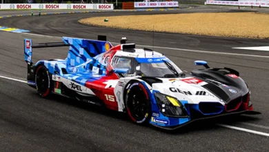 BMW M Hybrid V8 #15 in action during Free Practice and Qualifying at the 2026 24 Hours of Le Mans. © IMAGO / Fabrizio Boldoni