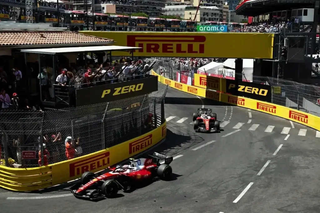 Charles Leclerc chasing Lewis Hamilton in F1 Monaco Grand Prix © Scuderia Ferrari Media 