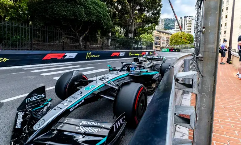 Mercedes-AMG Petronas Formula One Team car on track during the Monaco Grand Prix weekend, navigating the tight streets of Monte Carlo. © Mercedes AMG F1 Media