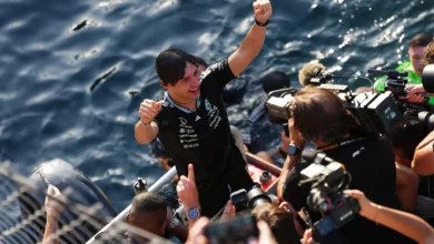 Race winner Kimi Antonelli celebrates his win into the sea during the F1 Grand Prix of Monaco © Mercedes-AMG Petronas F1 Team Media