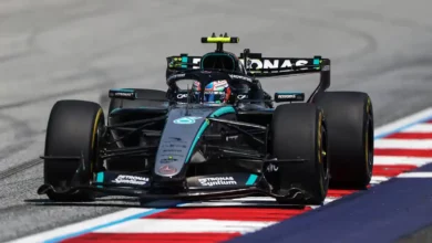 Kimi Antonelli driving during the Austrian Grand Prix after Ferrari’s suspected sandbagging came to light.
