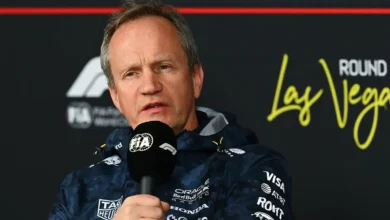 Paul Monaghan, Head of Car Engineering at Oracle Red Bull Racing, speaking during the Team Principals Press Conference at the Las Vegas Grand Prix amid growing staff‑departure concerns and Verstappen uncertainty.
