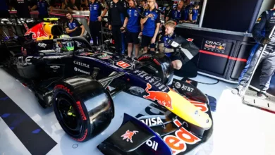RB22 of Max Verstappen in the Red Bull pitbox during repairs after the Verstappen Austria crash. © Red Bull Media