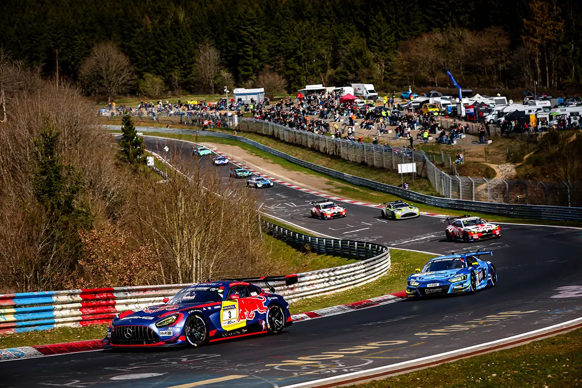 Max Verstappen driving the No. 3 Mercedes‑AMG GT3 Evo during the 24 Hours of the Nürburgring, a performance that highlights the growing commercial potential of the event.