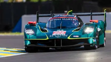 Aston Martin THOR Team #009 Valkyrie Hypercar driven by Riberas, Sørensen and De Angelis during the 2026 Le Mans Test Day.