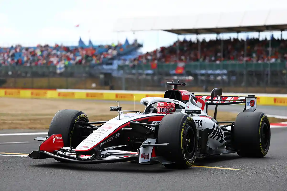 Esteban Ocon at Silverstone during British GP qualifying, Gasly grid penalty British GP qualifying. ©HaasMedia