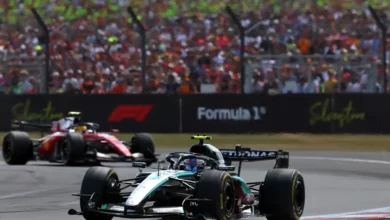 Andrea Kimi Antonelli driving the Mercedes W17 during the British GP Sprint at Silverstone, showing pace and precision on track.