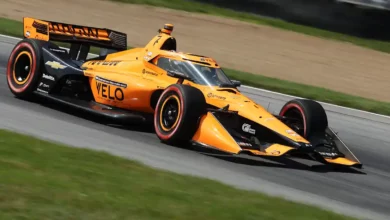 Christian Lundgaard at Mid‑Ohio during the Honda Indy 200 weekend, Mid Ohio qualifying delay. Photo by Matt Fraver.