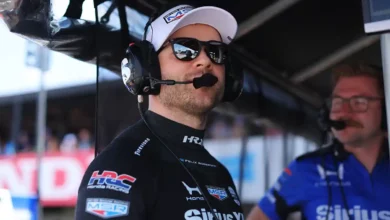 Felix Rosenqvist at Mid‑Ohio during the 2026 Honda Indy 200, photographed by Travis Hinkle.
