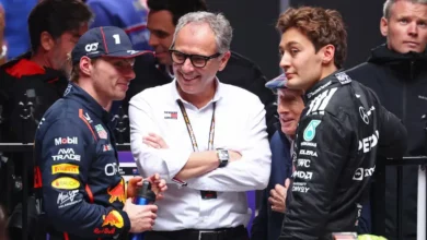 F1 boss Stefano Domenicali speaking on the 2026 cancelled Middle East F1 race, RedBullContentPool.