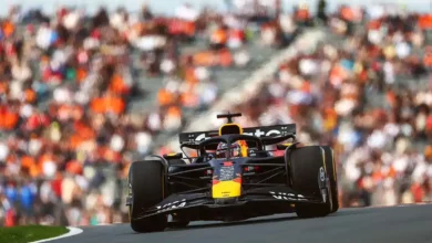 Max Verstappen driving the Red Bull Racing RB21 during Free Practice 1 at Circuit Zandvoort.