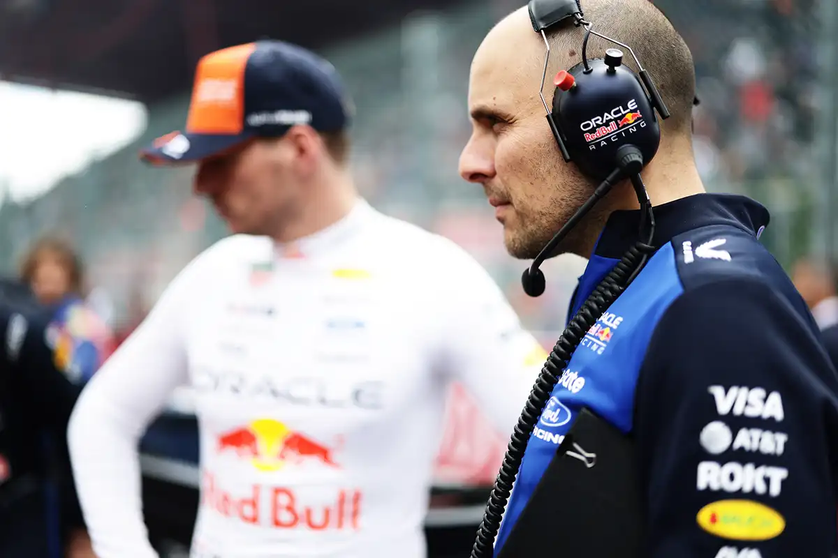 Gianpiero Lambiase, Head of Racing at Oracle Red Bull Racing, on the grid before the 2026 Belgian Grand Prix at Spa‑Francorchamps. © Red Bull Content Pool / Getty Images RedBull Lambiase Replacement 2027