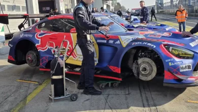 The Verstappen Racing / Winward Racing Mercedes‑AMG GT3 Evo at the Nürburgring, part of Max Verstappen’s wider racing empire tied to Red Bull sponsorship.