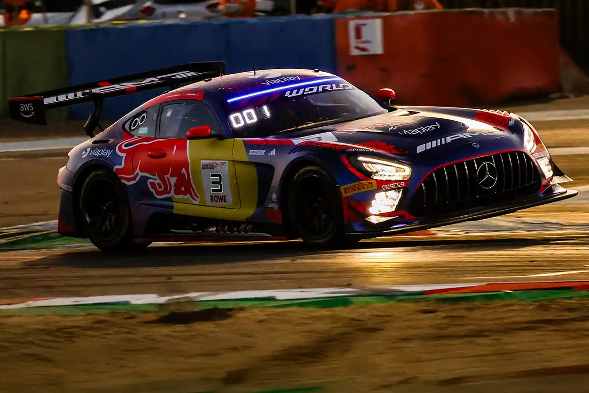 Gounon driving the No. 3 Verstappen Racing Mercedes‑AMG GT3 Evo during the Magny‑Cours Sprint Cup victory. Gounon Juncadella claim victory.