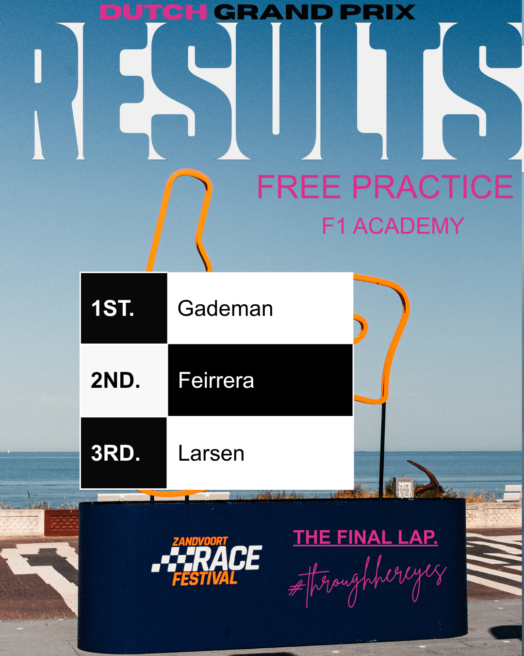 Nina Gademan tops timesheet F1 Academy Free Practice Dutch GP