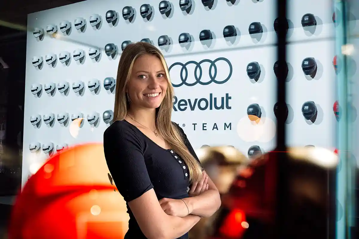 Clara Stiebleichinger during an F1 Academy programme session.