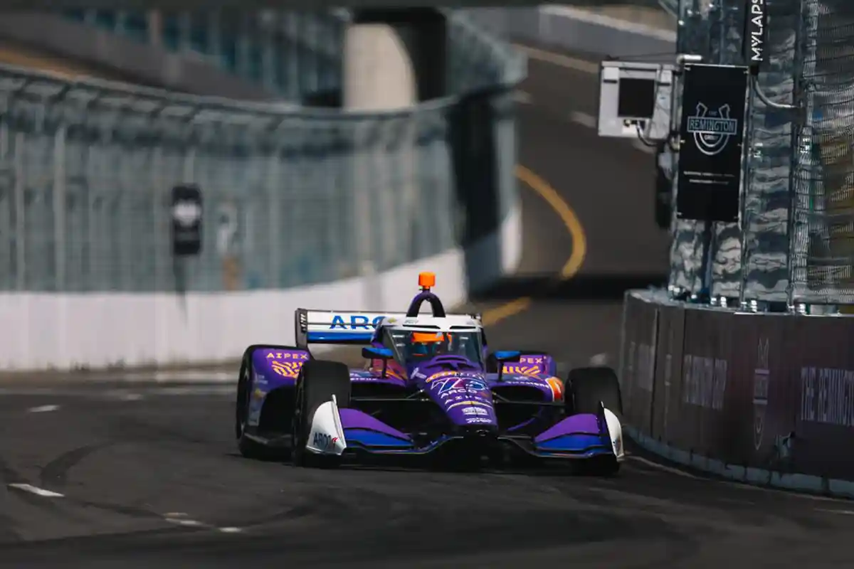 Rinus VeeKay IndyCar during the Ontario Honda Dealers Indy at Markham, photographed by Joe Skibinski for Penske Entertainment.