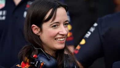 Hannah Schmitz, Red Bull Racing race strategy engineer, on the pit wall during a Formula 1 grand prix