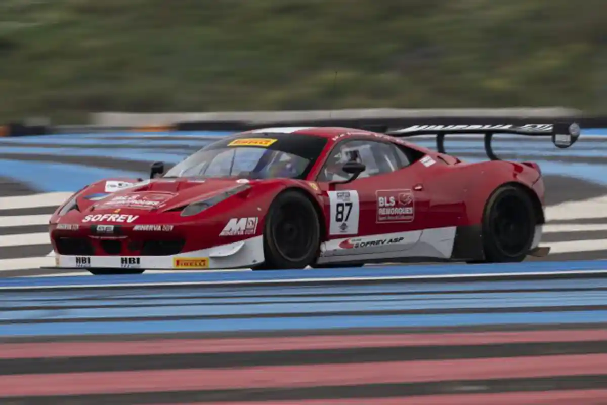Jean-Luc Beaubelique driving the Ferrari 458 GT3 Evo at Paul Ricard in the GT3 Revival Series