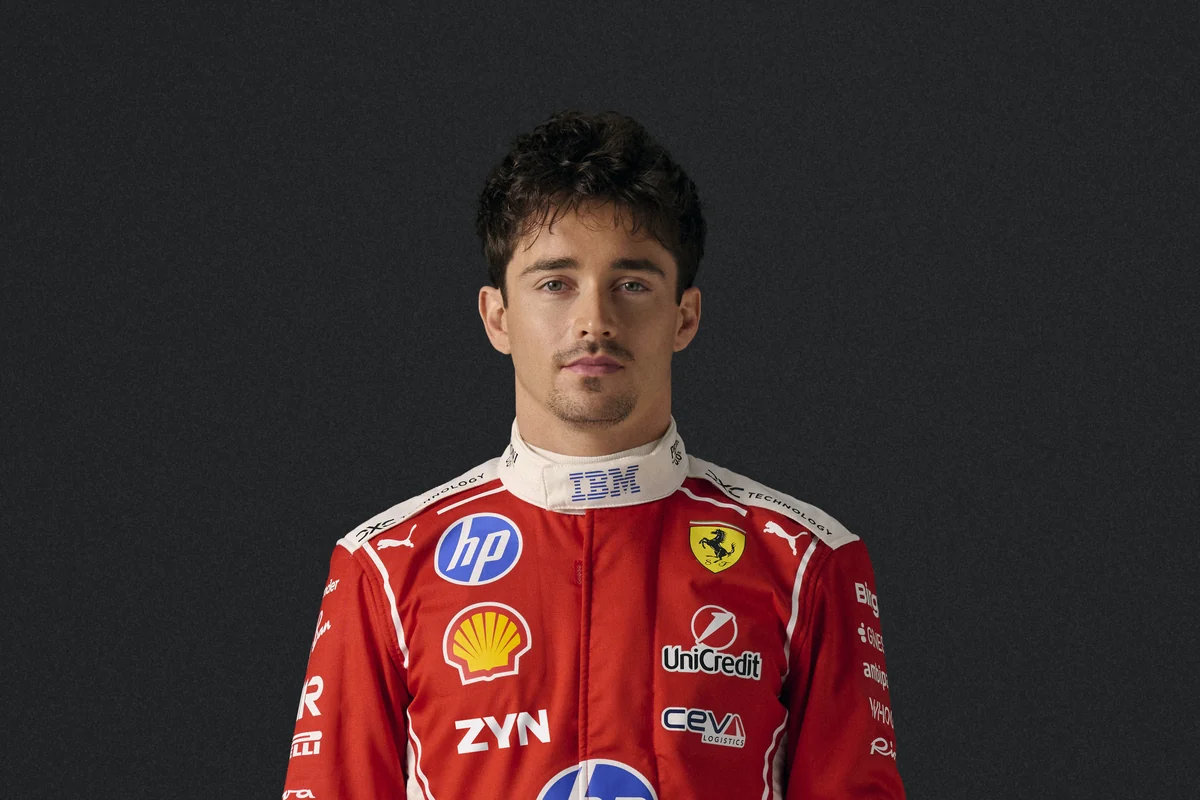 Charles Leclerc in Ferrari race suit