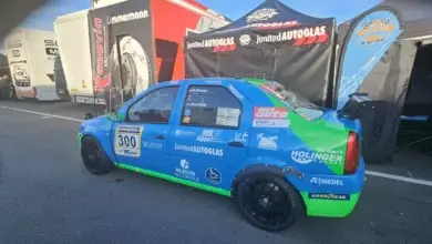 The number 300 Dacia Logan of Ollis Garage Racing in the Nurburgring paddock
