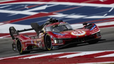 The number 51 AF Corse Ferrari 499P on track at the Circuit of The Americas