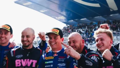 Emil Frey Racing drivers and crew celebrate after winning Race 2 at Zandvoort