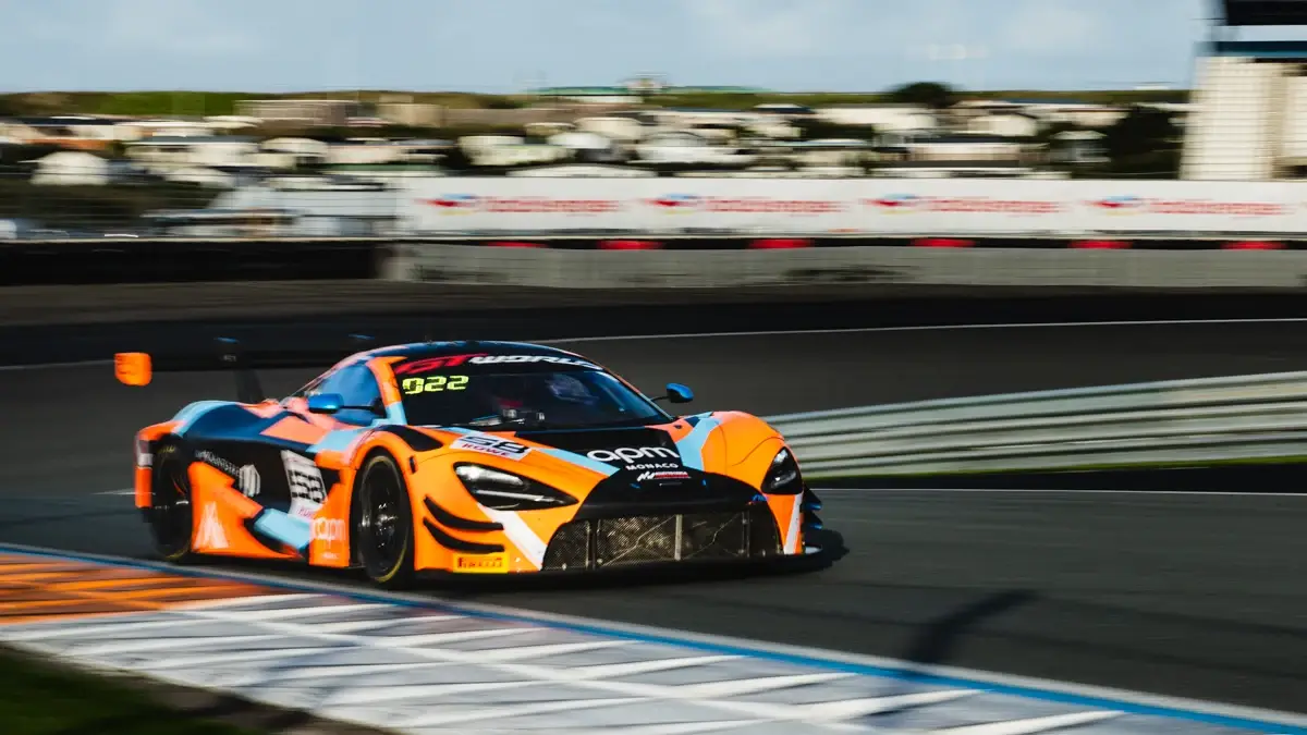 A McLaren 720S GT3 Evo on track during Friday practice at Zandvoort