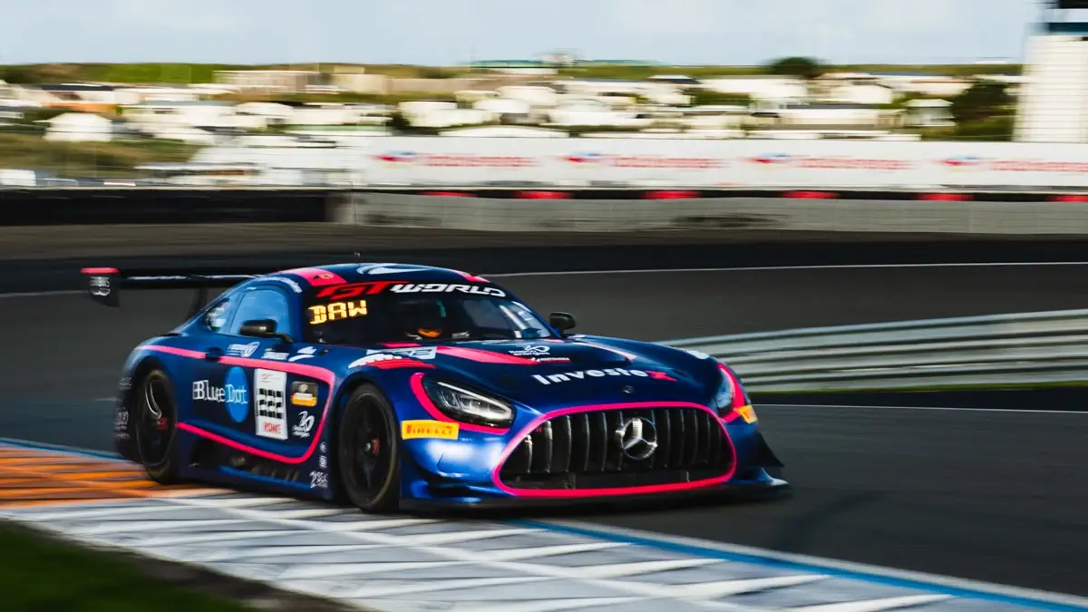 A Mercedes-AMG GT3 Evo on track during Friday practice at Zandvoort