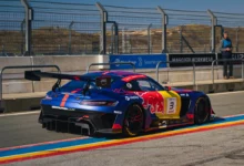 The number 3 Verstappen.com Racing Mercedes-AMG GT3 Evo in the pit lane at Zandvoort