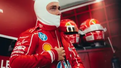Charles Leclerc in the Ferrari garage at Monza