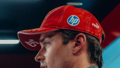 Charles Leclerc in the Ferrari garage at Monza