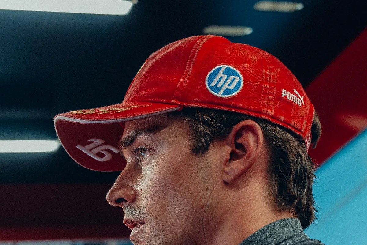 Charles Leclerc in the Ferrari garage at Monza