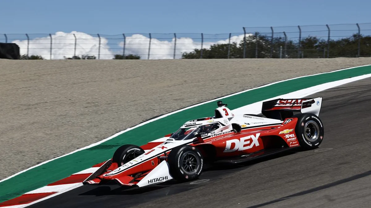 Scott McLaughlin in the No. 3 Team Penske Chevrolet at Laguna Seca