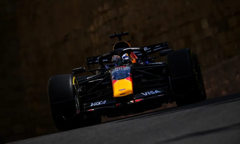 Max Verstappen in the Red Bull RB22 during final practice for the 2026 Azerbaijan Grand Prix in Baku