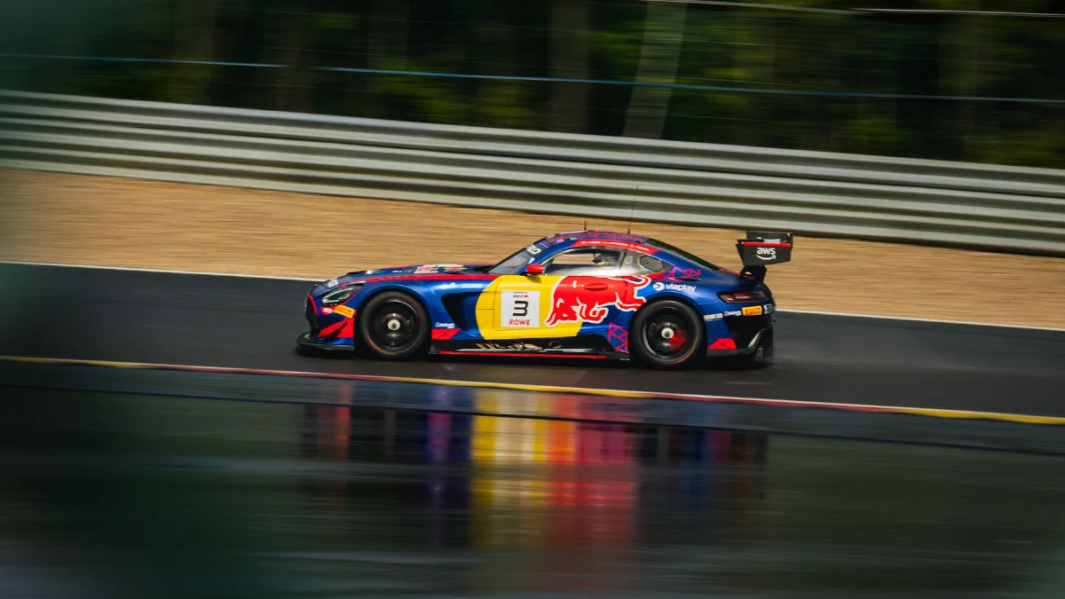 The #3 Mercedes-AMG GT3 with Max Verstappen's team at Spa-Francorchamps testing, May 2026 (Photo: Tessa van Duin / RNT-Motorsports)