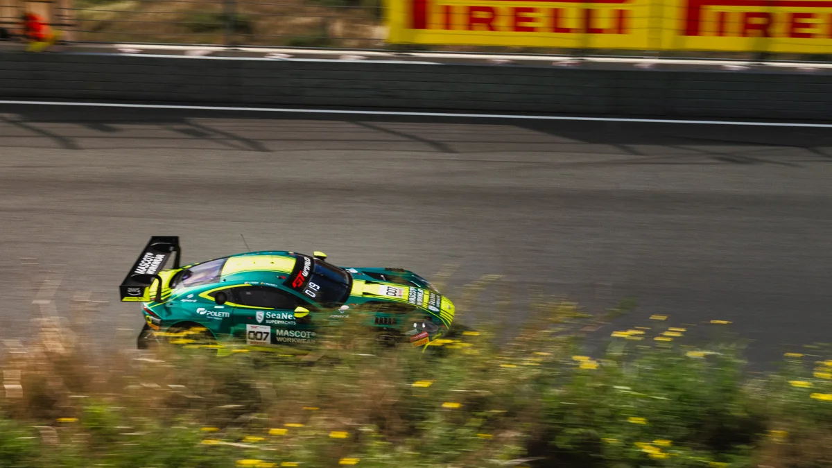 The green and yellow #7 Comtoyou Racing Aston Martin Vantage GT3 at Zandvoort in September 2026