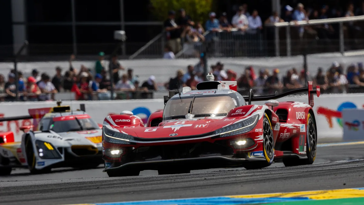 The #8 Toyota ahead of a BMW. Photo: Rick Kiewiet